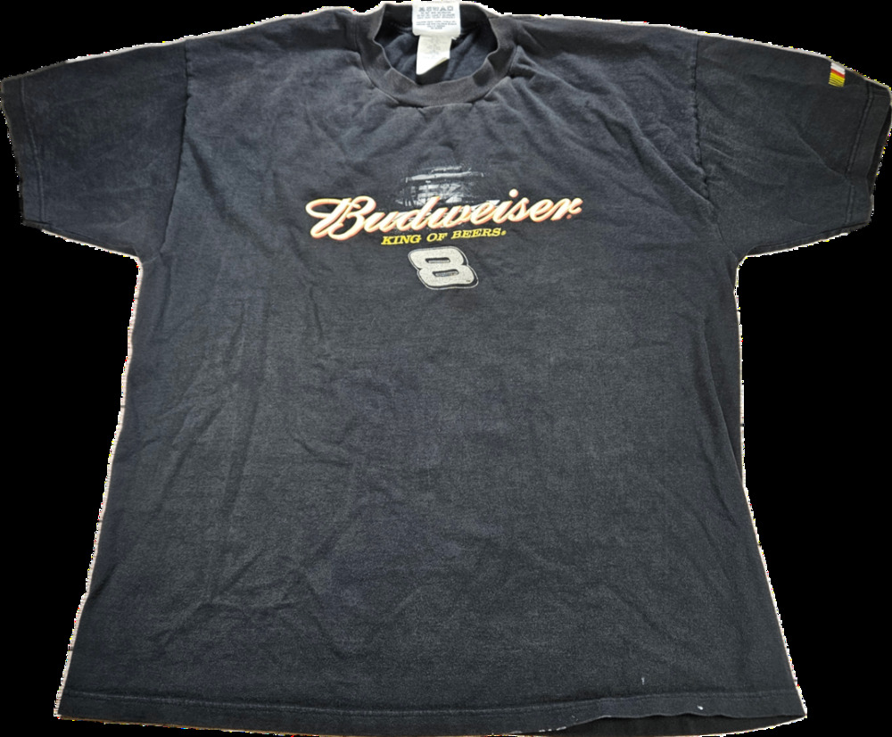 Vintage COMPETITORS VIEW T-Shirt Men’s Faded Black XL Budweiser NASCAR 8